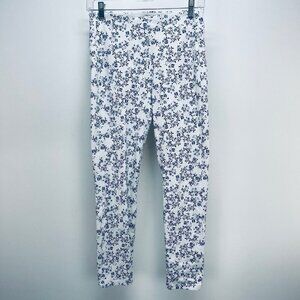 Lysee Pants Size S Women’s White Floral Comfort Pocket Pull On